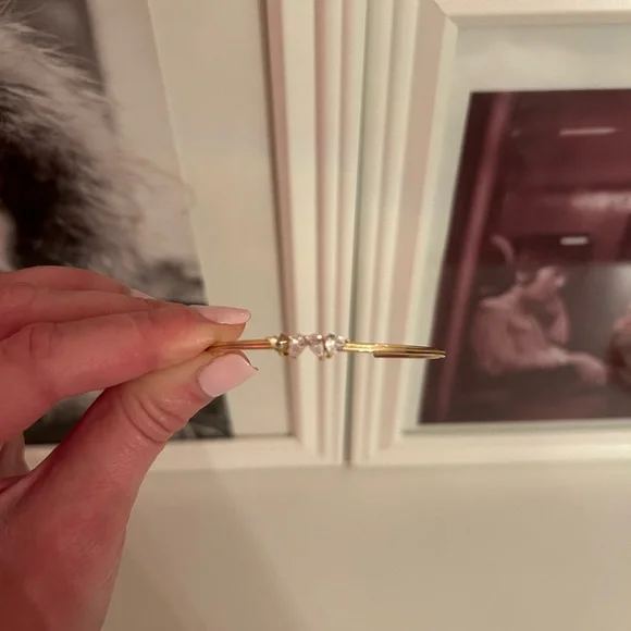 Cubic Zirconia and Gold Plated Bangle - Picture 3 of 4